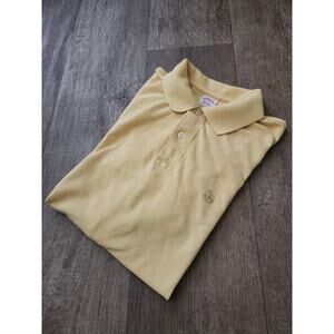 BROOKS BROTHERS Men's Yellow Polo Shirt, Size Medium, Casual Short Sleeve